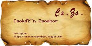Csokán Zsombor névjegykártya